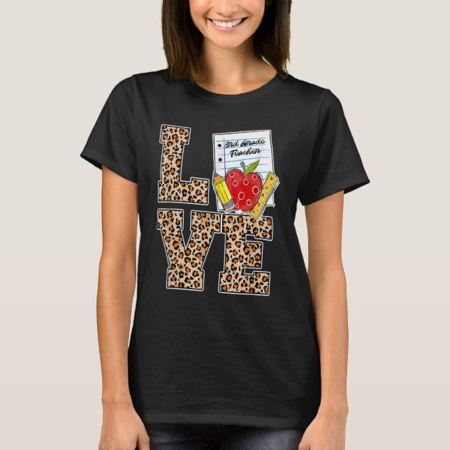 Camiseta Amar a Leopard Back T, profesora de tercer grado d (Anverso)