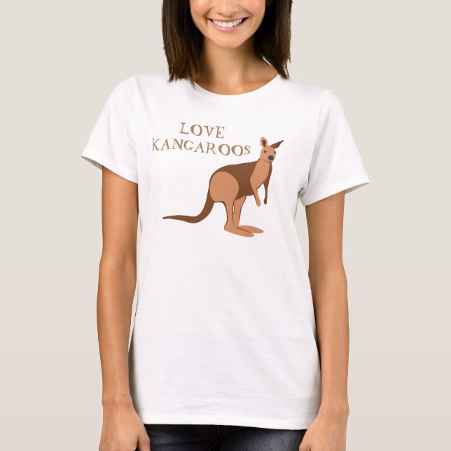 Camiseta Amar a los canguros como animales australianos (Anverso)