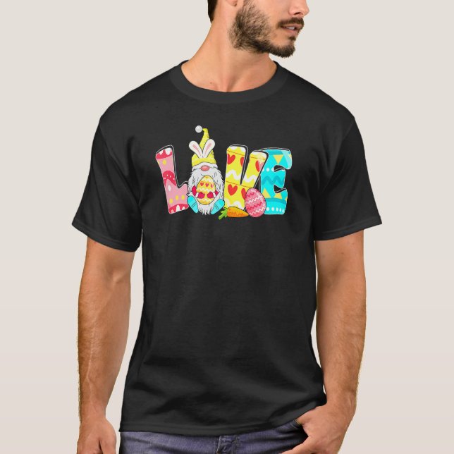 Camiseta Amar a los hombres de Pascua que cazan huevos con  (Anverso)