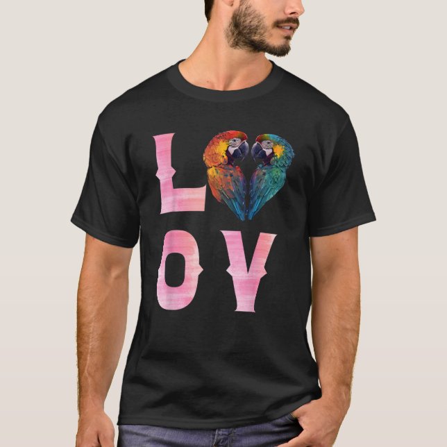 Camiseta AMAR a los Macaws y a los Aves Perdidos de Macaw (Anverso)