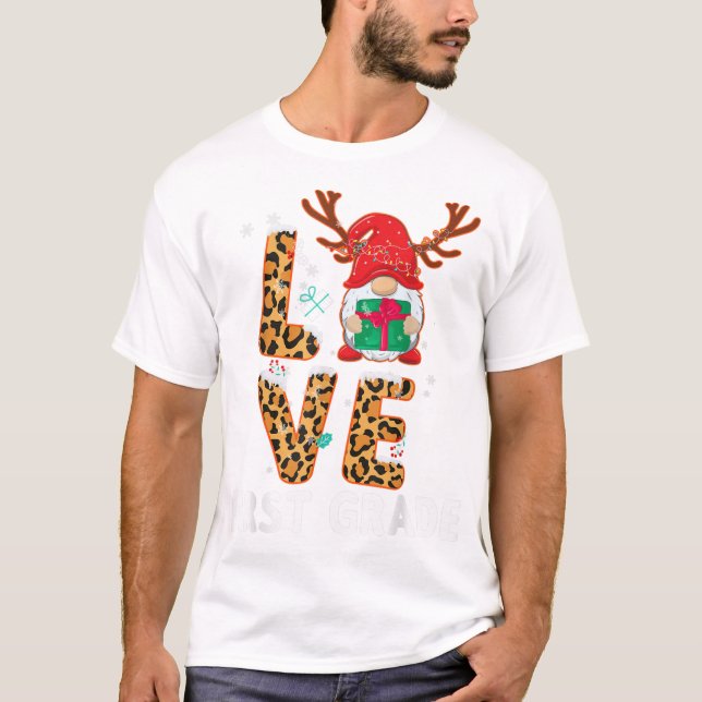 Camiseta Amar a los Navidades de los renos leopardos de pri (Anverso)