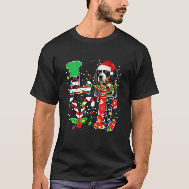 Camiseta Amar a los Navidades de Perro de Montaña de Berna  (Anverso)