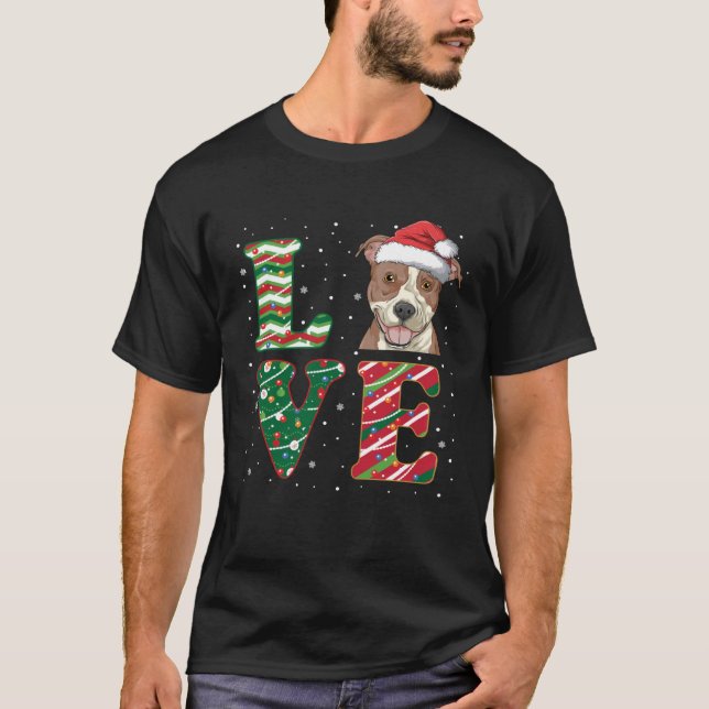 Camiseta Amar a los Navidades de Pitbull Papá Noel (Anverso)