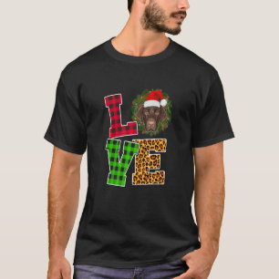 Camiseta Amar a los Navidades del Leopardo de Santa Hat en 