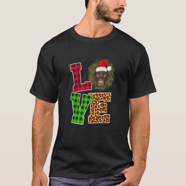 Camiseta Amar a los Navidades del Leopardo de Santa Hat en  (Anverso)