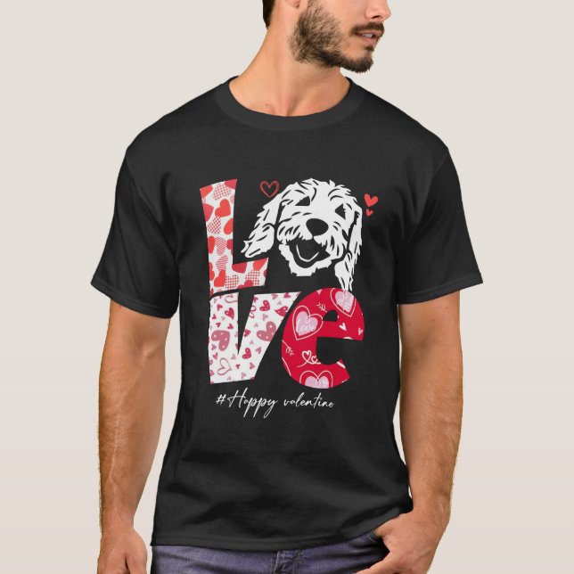 Camiseta Amar a los perros Goldendoodle amante valentina (Anverso)