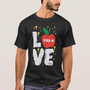 Camiseta Amar A Los Prealumnos De Apple Cute El Primer Día