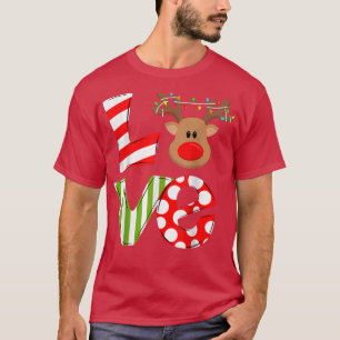 Camiseta Amar a los renos Rudolph Feliz Navidad Santa N