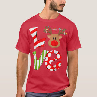 Camiseta Amar a los renos Rudolph Feliz Navidad Santa N