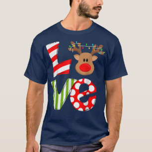 Camiseta Amar a los renos Rudolph Feliz Navidad Santa N
