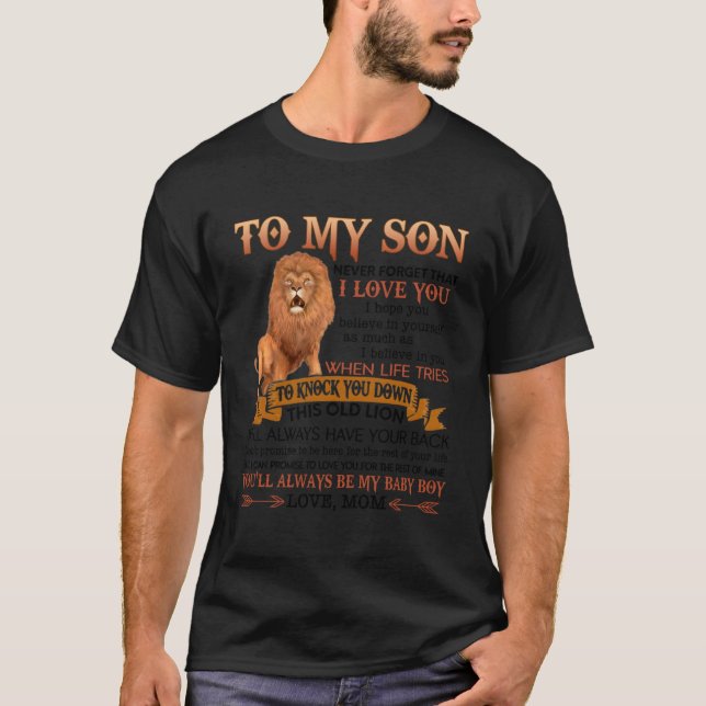 Camiseta Amar A Mamá León A Mi Hijo Nunca Olvidé Que Amo (Anverso)