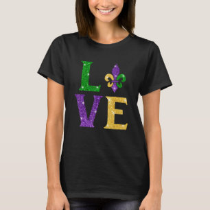 Camiseta AMAR A Mardi Gras Fleur De Lys Hombres Divertidos