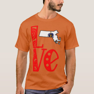 Camiseta Amar a Massachusetts en letras en bloque de arte