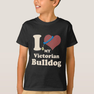 Camiseta Amar a mi dueño de perro de corazón de Bulldog vic