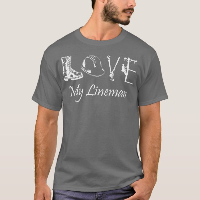 Camiseta Amar a mi esposa Lineman marido Lineworker linesma (Anverso)