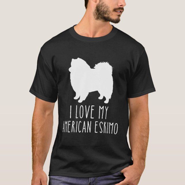 Camiseta Amar a mi esquimal americano de perro engendrar es (Anverso)
