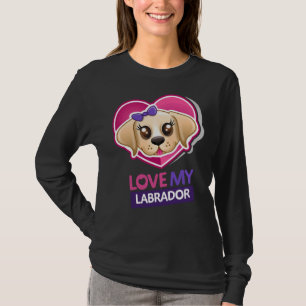 Camiseta Amar a mi labradora mujer labradora amarilla
