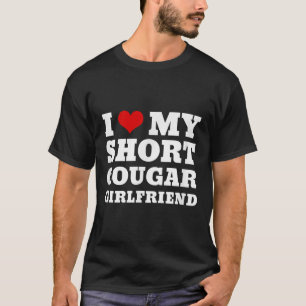 Camiseta Amar a mi novia Cougar Corta, Corazón Mi Cougar