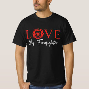 Camiseta Amar a mi pareja de amigos novios bomberos