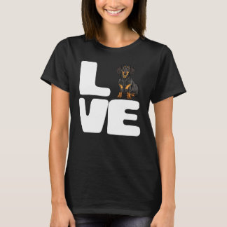 Camiseta Amar a mi perro negro de Dachshund