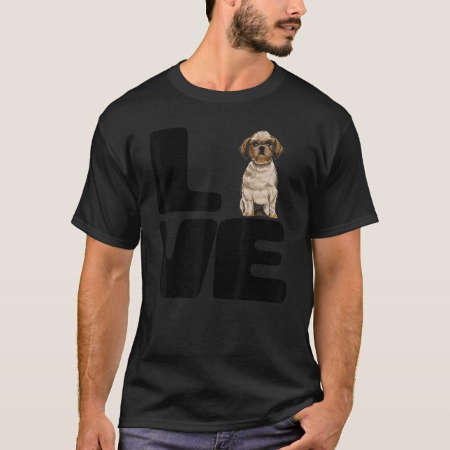 Camiseta Amar a mi perro shih tzu (Anverso)