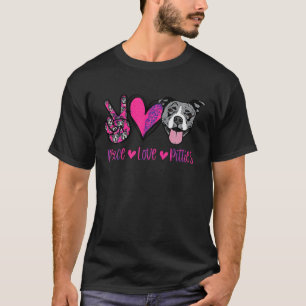 Camiseta Amar a mi Pitbull Tee Pitbull Mamá Graciosa Paz Am