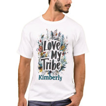 Amar a mi tribu Bohemia Verde azulado Nombre Tshir