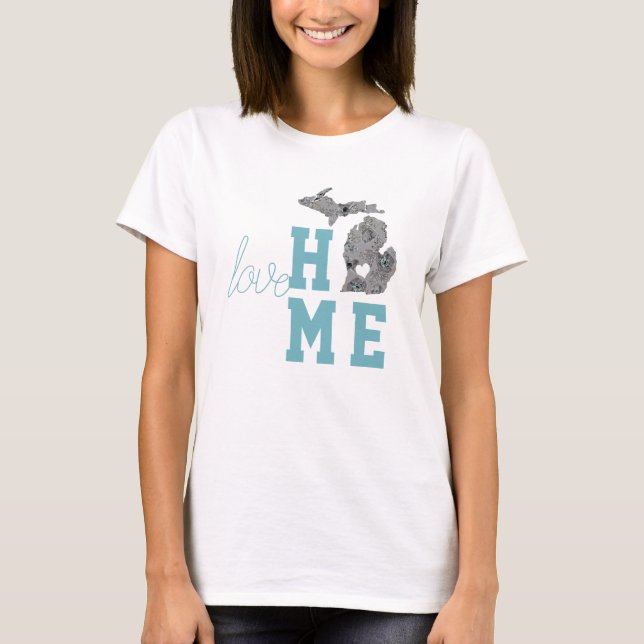 Camiseta Amar a Michigan Poppies Gray Blue (Anverso)