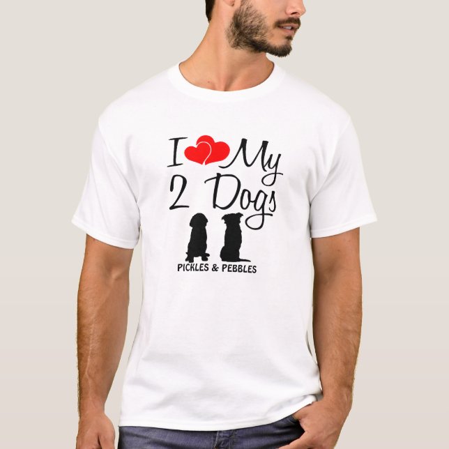 Camiseta Amar a mis dos perros (Anverso)
