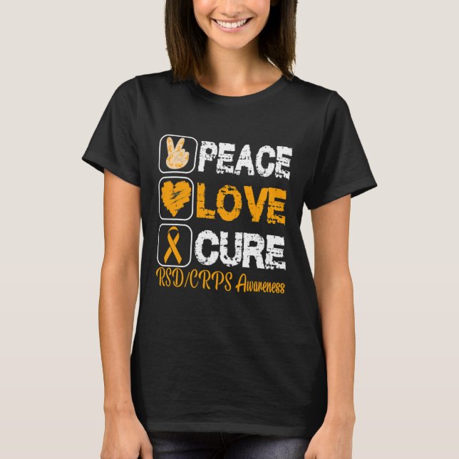 CAMISETA AMAR A PEACE CURE RSD CRPS CONCIENCIACIÓN (Anverso)