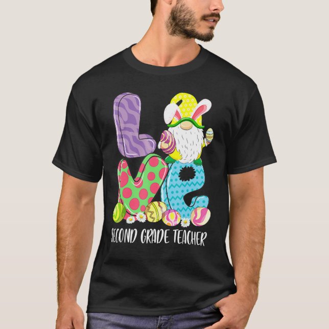 Camiseta Amar a profesores de segundo grado Gnomies Easter  (Anverso)