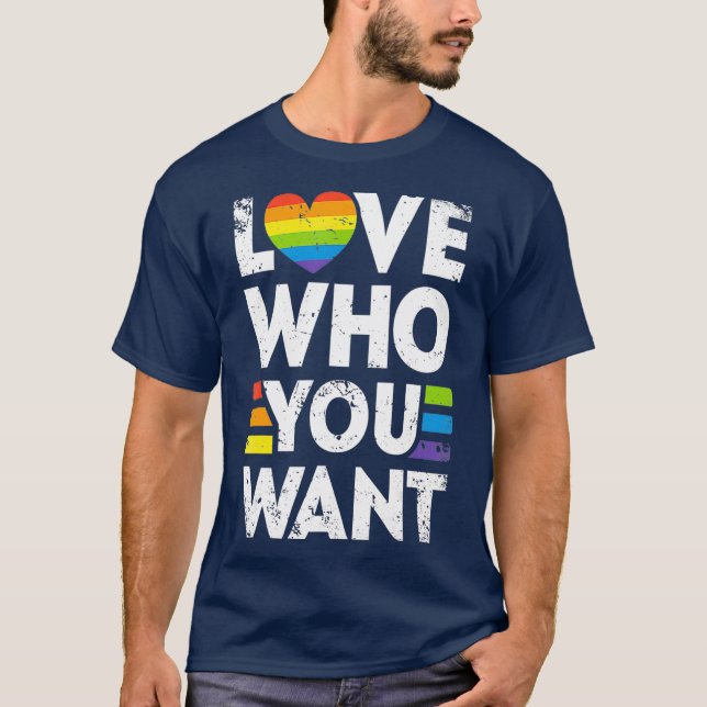 Camiseta Amar a quién quieres el orgullo gay hombres LGBT m (Anverso)