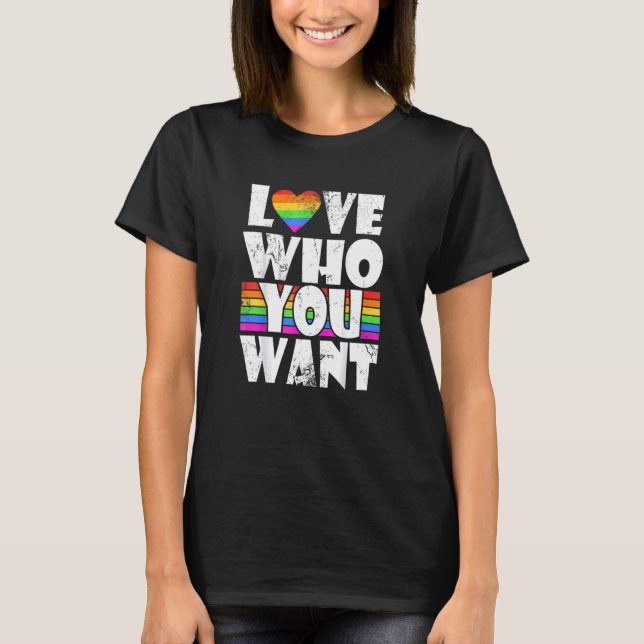 Camiseta Amar A Quién Quieres El Orgullo Gay Lgbt Apoyar El (Anverso)
