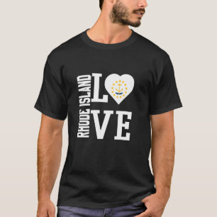Camiseta Amar a Rhode Island USA con la bandera de Rhode Is