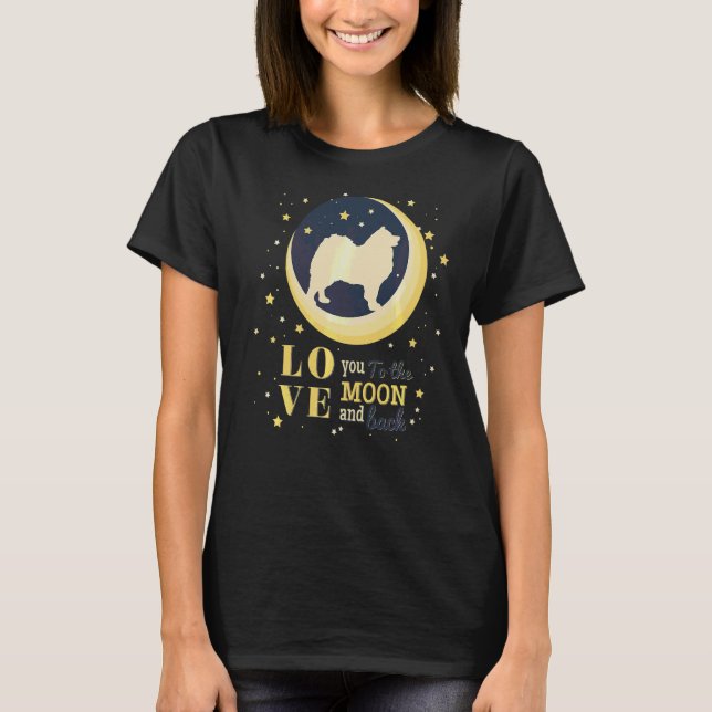 Camiseta Amar A Samoyed Bjelkier Perro A La Luna (Anverso)