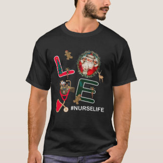 Camiseta Amar a Santa Stethoscope Enfermeras Navidades de l