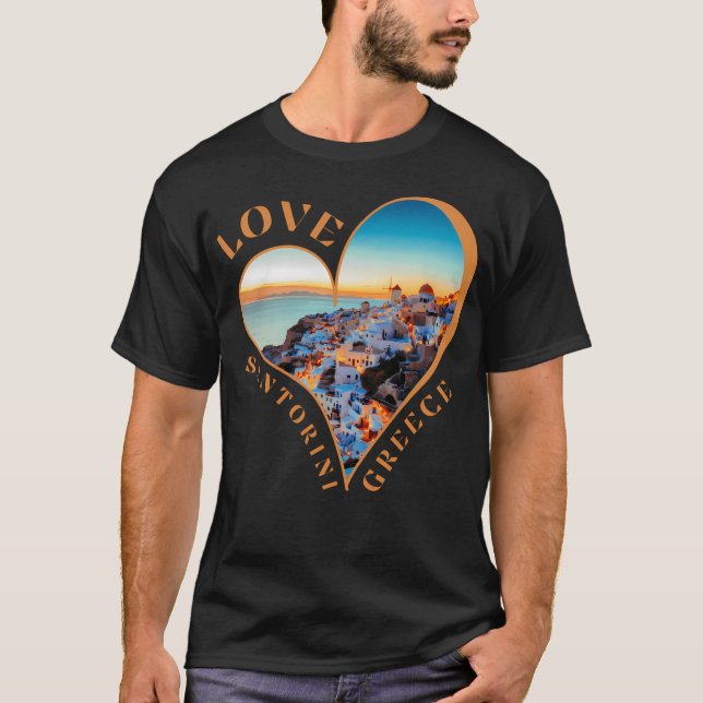 Camiseta Amar a Santorini Grecia (Anverso)