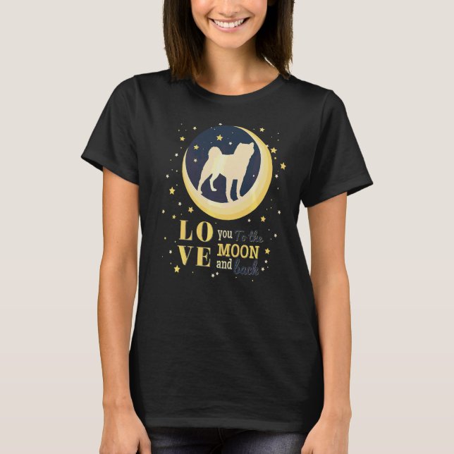 Camiseta Amar A Shiba Inu Perro A La Luna (Anverso)