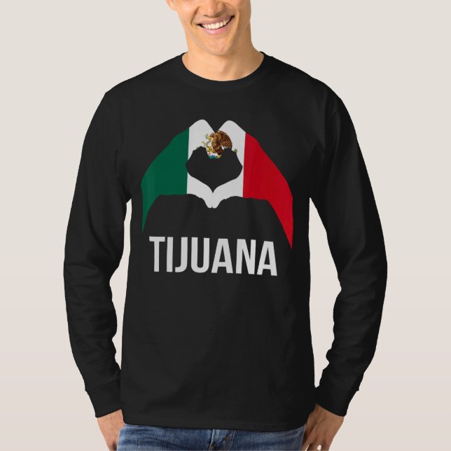 Camiseta Amar a Tijuana México Vacaciones Bandera de México (Anverso)
