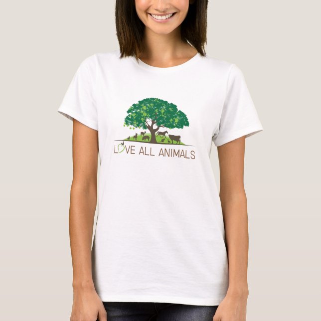 Camiseta amar a todos los animales (Anverso)