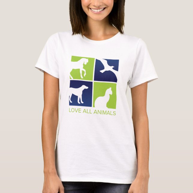 Camiseta amar a todos los animales (Anverso)
