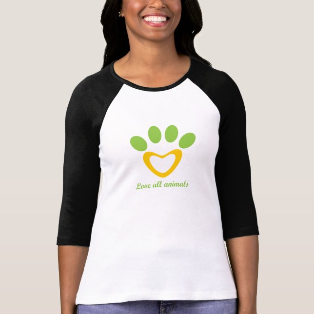 Camiseta amar a todos los animales (Anverso)