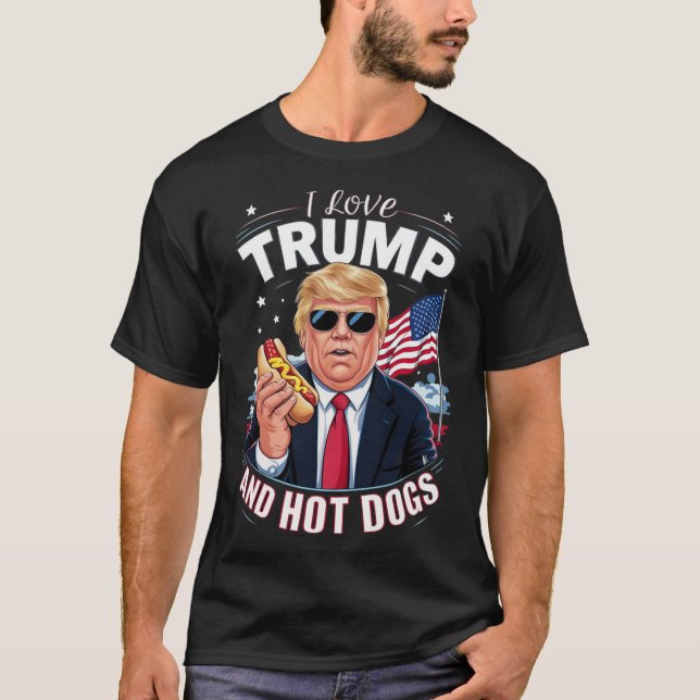 Camiseta Amar a Trump Y Perros Calientes - Hilarante Conser (Anverso)