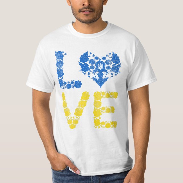 Camiseta Amar a Ucrania Corazón a los ucranianos (Anverso)