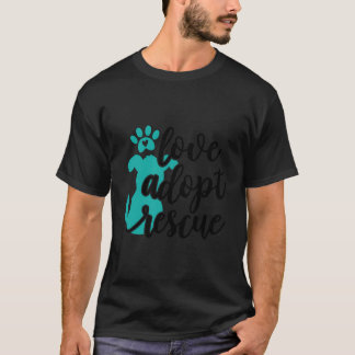 Camiseta Amar Adoptar Rescate - Dueño Del Mascota Perro Res