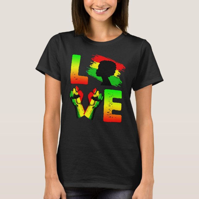 Camiseta Amar África Mes de historia negra afroamericano (Anverso)