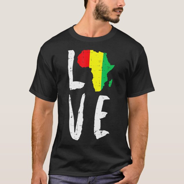 Camiseta Amar África Mes de la Historia Negra Mes Africano  (Anverso)