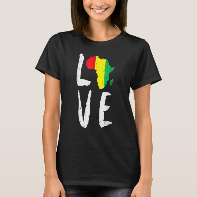 Camiseta Amar África Mes de la Historia Negra Mes Africano  (Anverso)