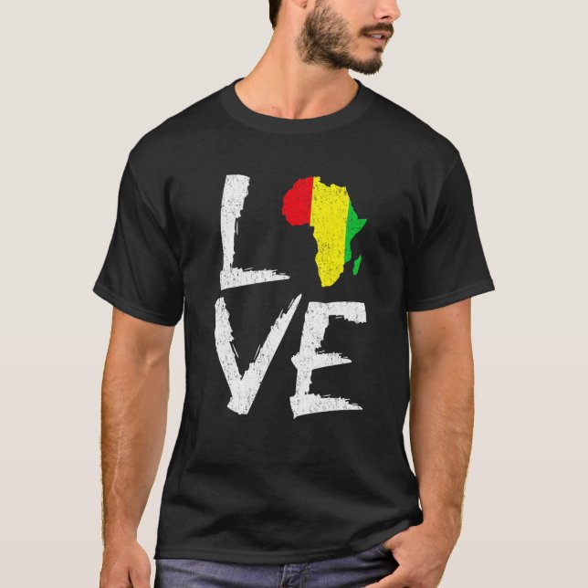 Camiseta Amar África Mes de la Historia Negra Mes Africano  (Anverso)
