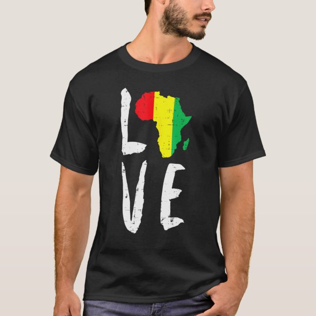 Camiseta Amar África Mes de la Historia Negra Mes Africano  (Anverso)